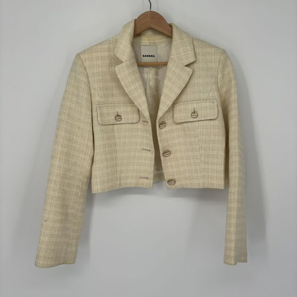 Sandro Edma Cropped Tweed Jacket